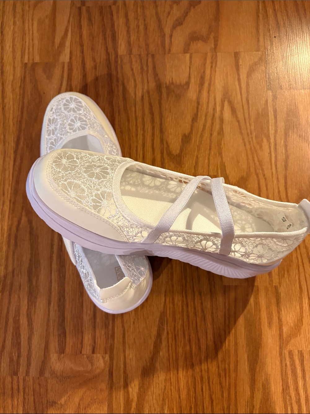 Women’s Lace Mary Jane Slip-On Sneakers - White